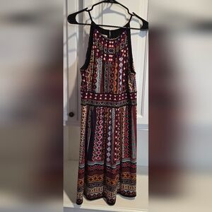 Maggy London Geometric Multicolor Sleeveless Dress